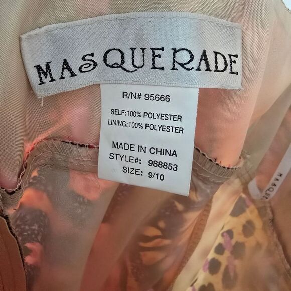 MASQUERADE Women's Maxi Dress Embellished Size 9/10 Multicolor Animal Print Glam - Picture 8 of 12